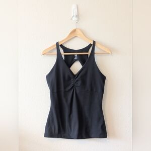 Prana Black Logo Racerback Tank